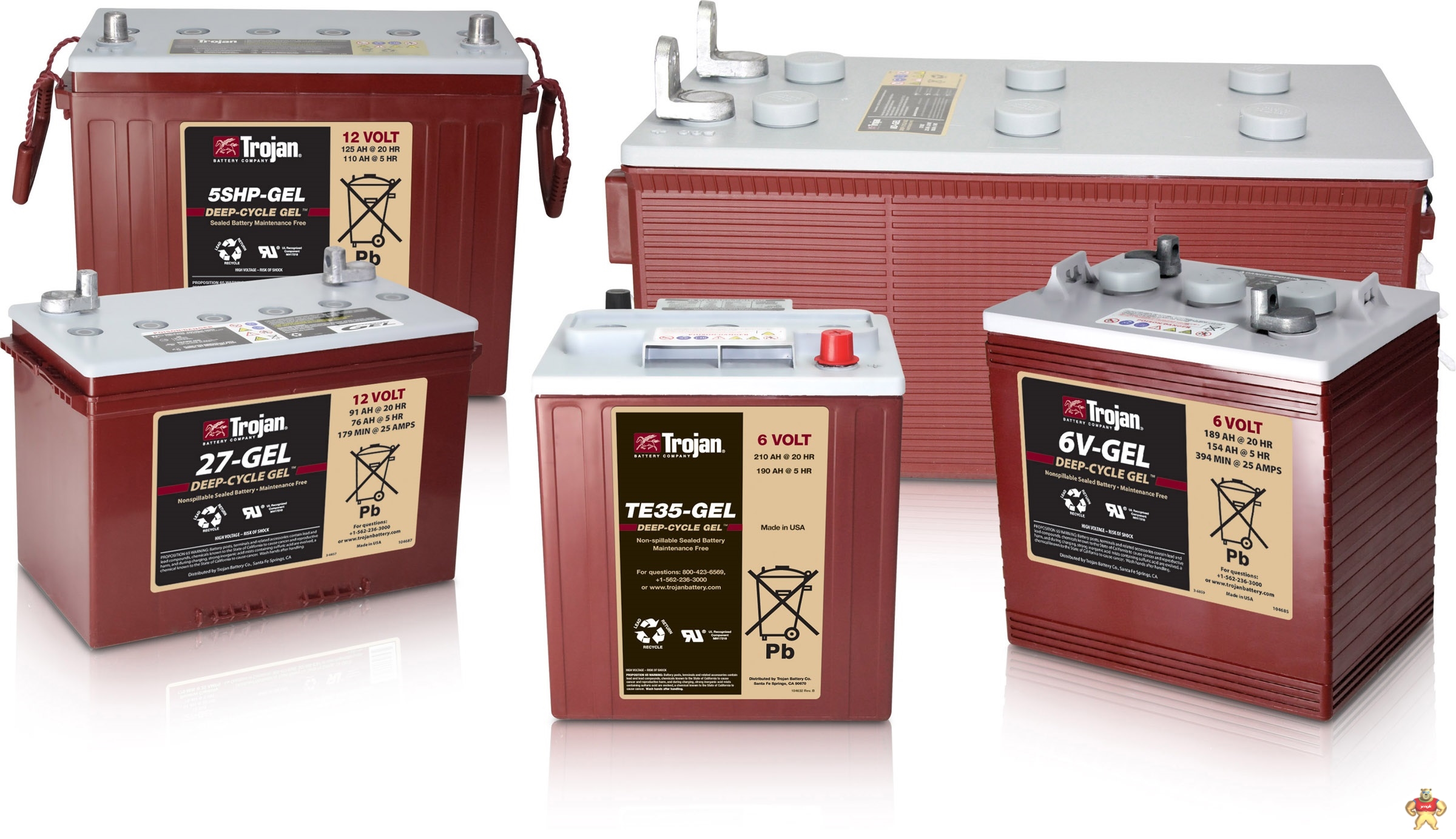 美国TROJAN邱健蓄电池T-875/8V，170AH适用于电动清洁机械